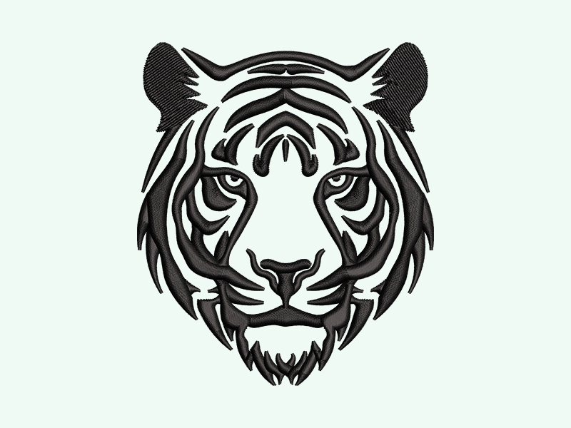 Tiger — finished embroidered result